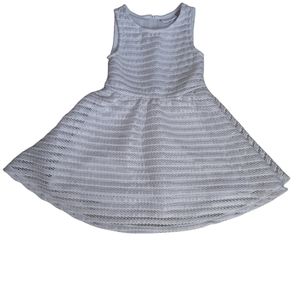 PLACE White with Shimmering Gold Sleeveless Eyelet Dress